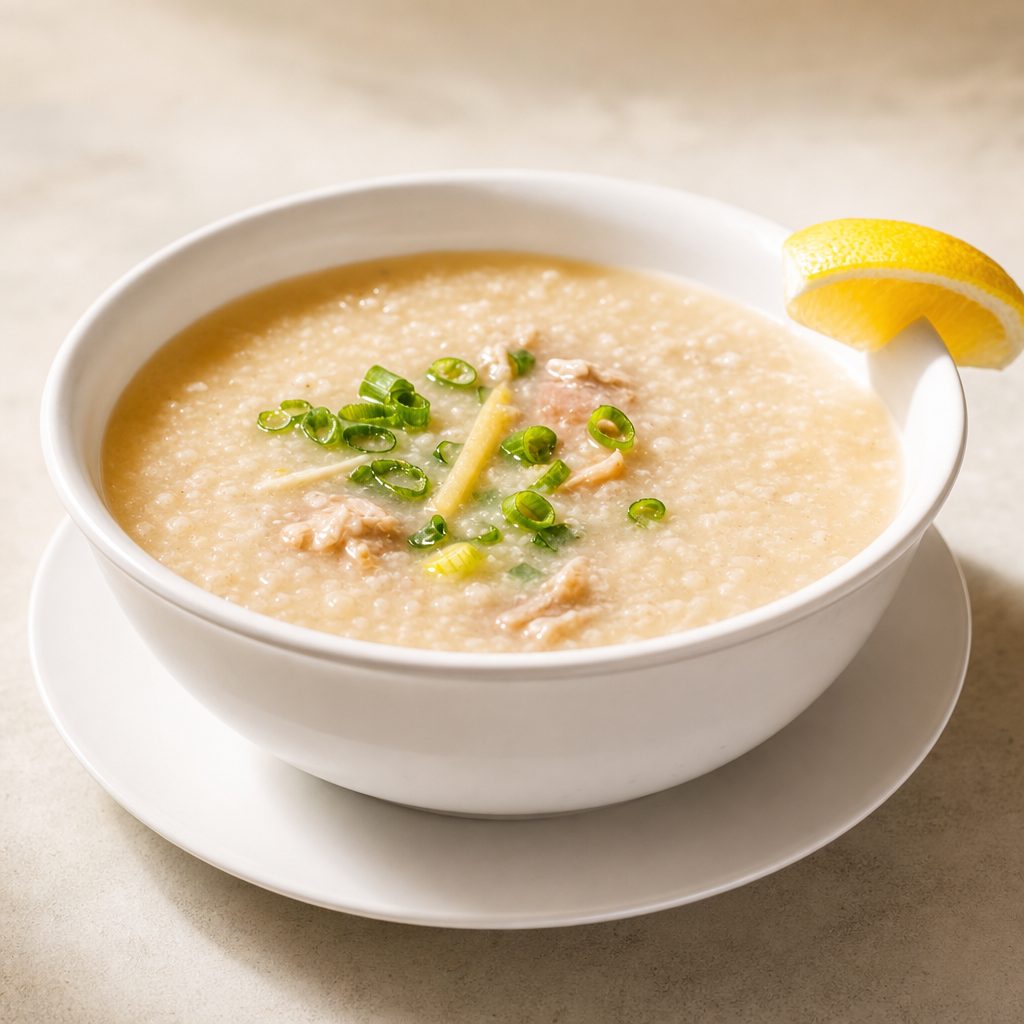 Arroz Caldo with egg.