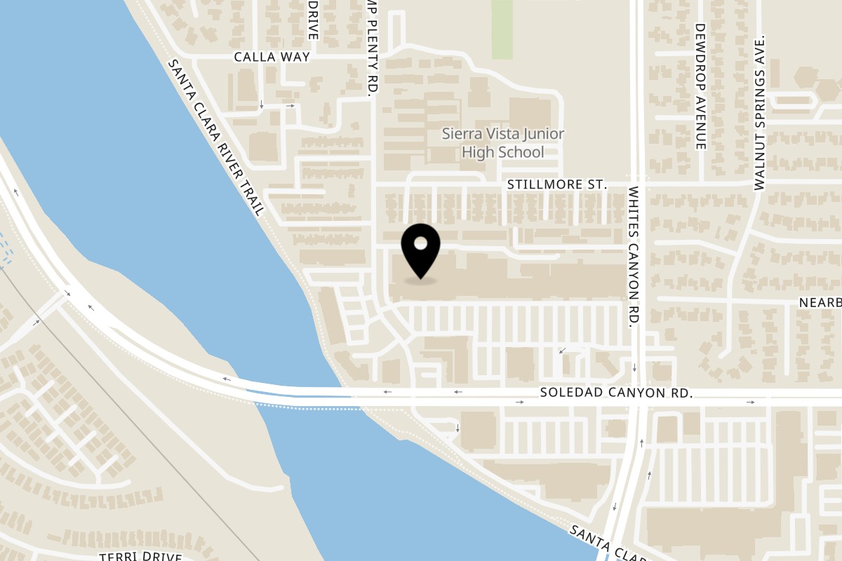 Map showing the location of Goldilocks - Santa Clarita on 19387 Soledad Canyon Rd Unit 6 in Santa Clarita